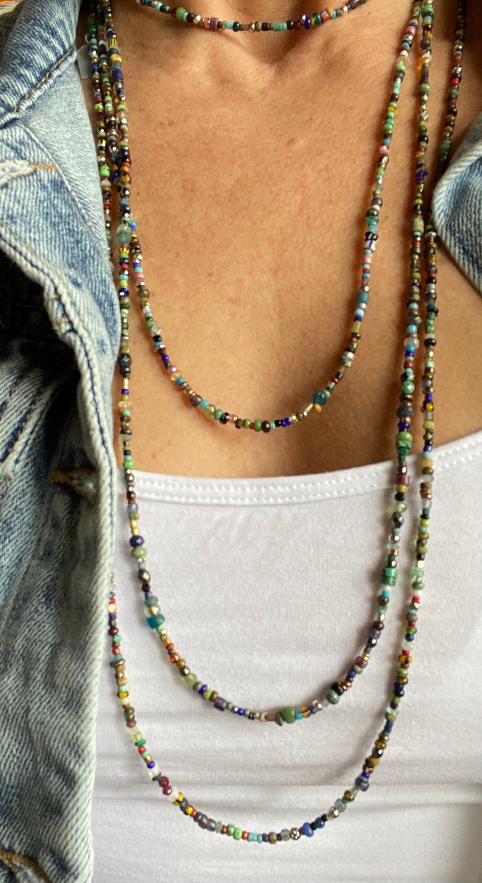 DIY Layered Beaded Necklaces - the neon tea party