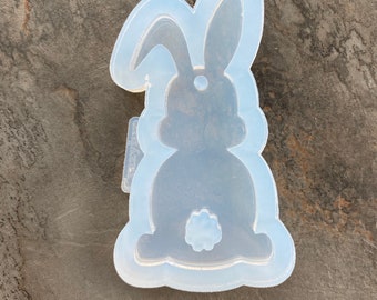 Silicone mold bunny with pompom type 2 resin, casting mold, epoxy resin mold Easter epoxy