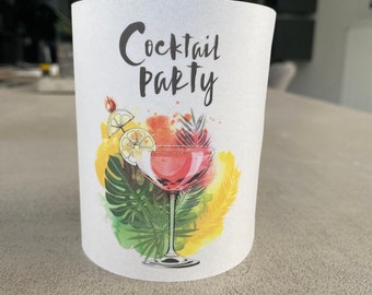 Lichthülle Windlicht individuelle Geburtstagsgeschenke Geschenkidee personalisierbar Party Cocktail Tischdeko