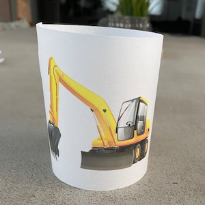 Lichthülle Windlicht individuelle Geburtstagsgeschenke Geschenkidee personalisierbar  Kindergebutstag Geburtstags Tischdeko Bagger