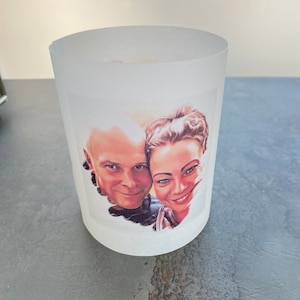 Lichthülle Windlicht individuelle  Geschenkidee personalisierbar Foto, Tischdeko