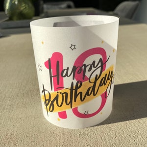 Linterna con cubierta de luz, idea de regalo individual, personalizable, decoración de mesa para fiesta de cumpleaños