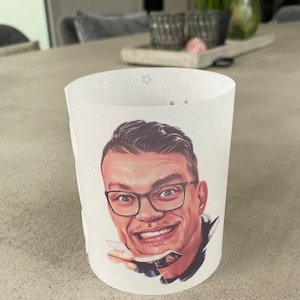Lichthülle Windlicht individuelle  Geschenkidee personalisierbar Foto, Tischdeko