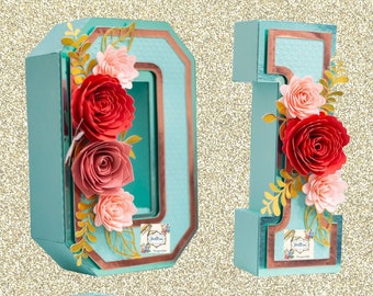 3d numbers svg, pdf and Studio including 3 layers and flowers decoration. For Cricut, silhouette and scissors. Instant Download.