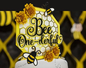 Bee Cake Topper SVG and studio - Mommy to Bee, Bee One-derful,  happy Beeday, Layered Cake Topper Svg - Instant Download