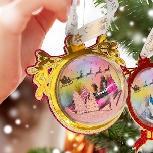 Ornamento shaker personalizzato, festa di Natale, ornamento shadow box. File digitale SVG e Studio