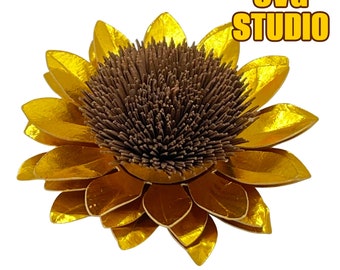 Plantilla de Girasol, Flor para cricut y Silueta. SVG y estudio