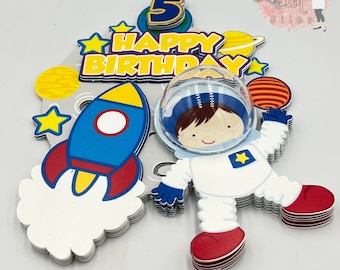 Birthday Cake Topper. INSTANT cake topper. ASTRONAUT Birthday Party. Instant DIGITAL Download