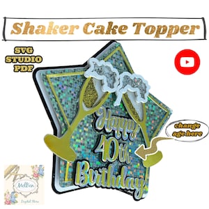Shaker Cake Topper, SVG, Pdf und Studio. Toll für Cricut, Silhouette und Druck und Schnitt.