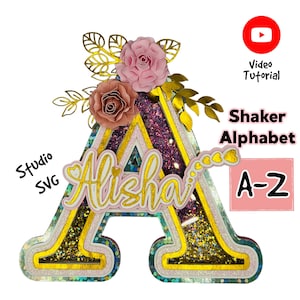 Alfabeto Letras Shaker Cricut, Silueta. SVG y STUDIO. Decoración incluida.