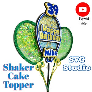 Shaker Cake Topper, SVG and Studio. Great for Cricut and Silhouette Machine.