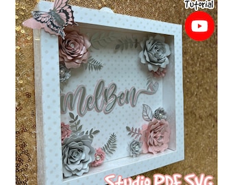 Marco de caja de papel, Cricut, Silhouette y PDF (decoraciones incluidas)