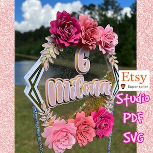 Gâteau shaker, SVG, Pdf et Studio. Décoration incluse.