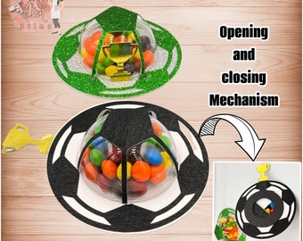 Soccer Candy Holder, Digital File SVG and Studio with opening mechanism