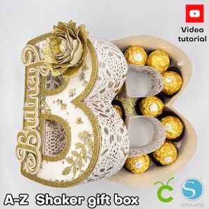 Alfabeto 3D SHAKER box svg e Studio incluindo decoração. Para Cricut e silhueta. Download instantâneo.