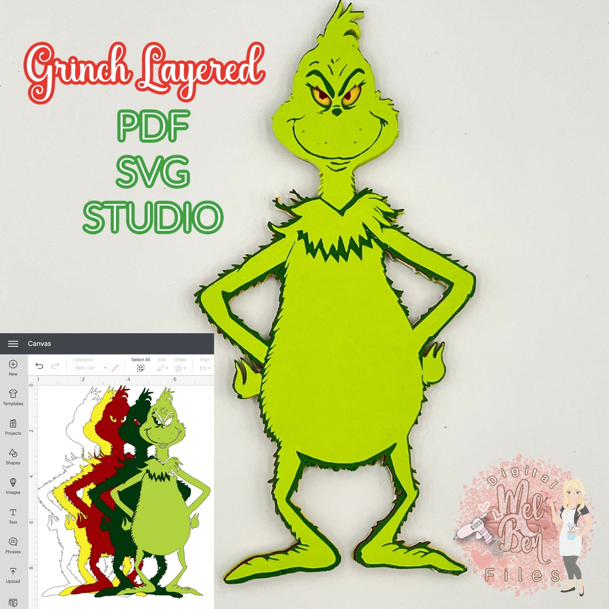 Grinch Layered Christmas Party Digital File SVG Studio and Etsy