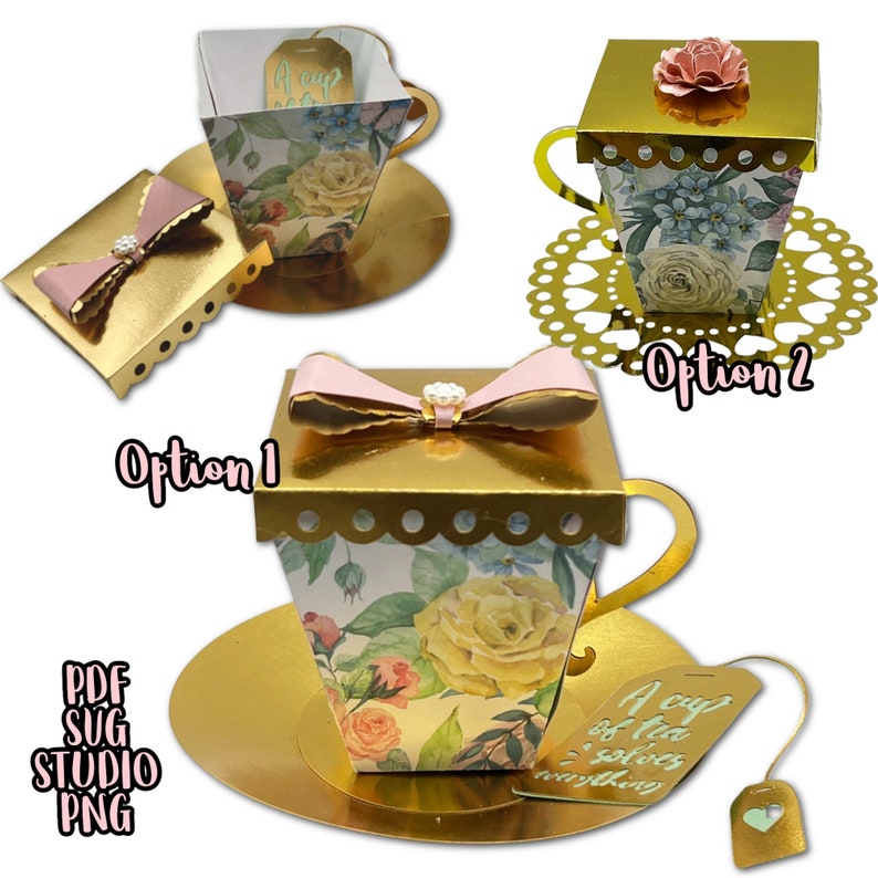 Tea Cup Favor Box SVG Studio PDF PNG. Everything is Etsy