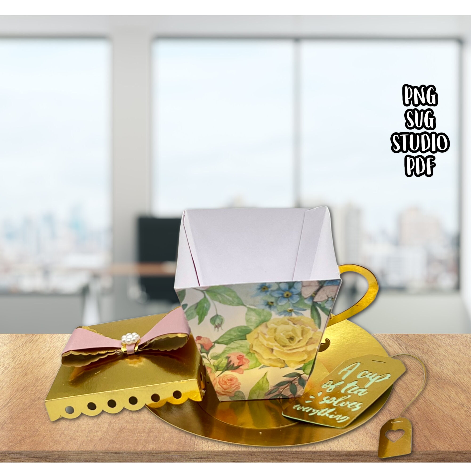 Tea Cup Favor Box SVG Studio PDF PNG. Everything is Etsy