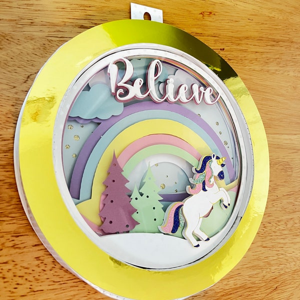 CHRISTMAS shadow box circular svg - for cricut - for silhouette Unicorn Christmas CHRISTMAS shadow box circular svg - for cricut - for silhouette Unicorn Christmas