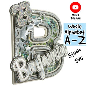 Alphabet Letters Shaker Cricut, Silhouette. SVG and STUDIO .Decoration included.