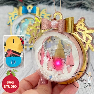 Cadeaukaarthouder Ornament met licht, Kerstfeest, Digitaal Bestand SVG en Studio