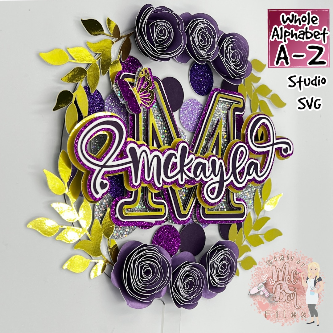 Cake Topper Letter. the Whole Alphabet and Decoration is Included. SVG ...