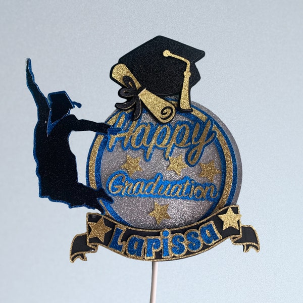 Happy Graduation Cake Topper SVG, studio and PDF