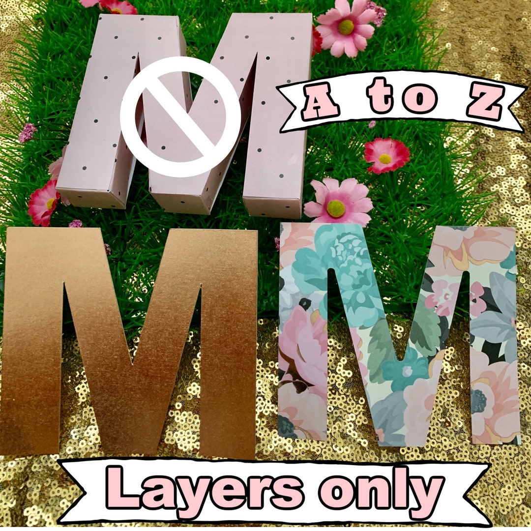 Layers for 3D Letters Svg Alphabet A to Z, Cover Layers for Cricut ...