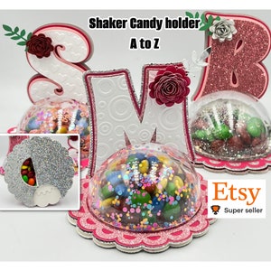 Shaker Alphabet Candy Ornament, Digital File SVG and Studio with Opening Mechanism
