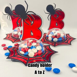Spider alphabet Candy Ornament, Spiderman party, Digital File SVG and Studio with Opening Mechanism image 2