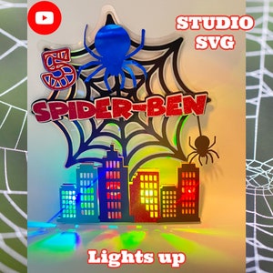 Spider Cake Topper s'illumine, SVG et Studio.Cricut et Silhouette Machine.