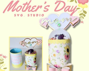 Mother's/Grandma Day Gift Box, great for Teacher Appreciation Day. SVG and Studio. Digital file