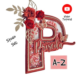 Abecedario Letras Shaker Cricut, Silueta e impresión y corte. SVG y STUDIO. Decoración incluida.