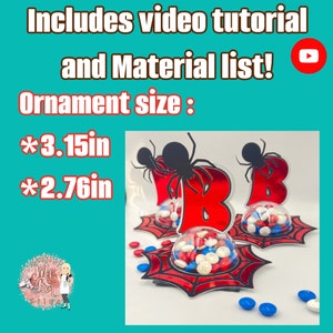 Spider alphabet Candy Ornament, Spiderman party, Digital File SVG and Studio with Opening Mechanism image 4