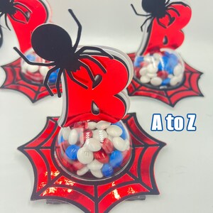 Spider alphabet Candy Ornament, Spiderman party, Digital File SVG and Studio with Opening Mechanism image 3