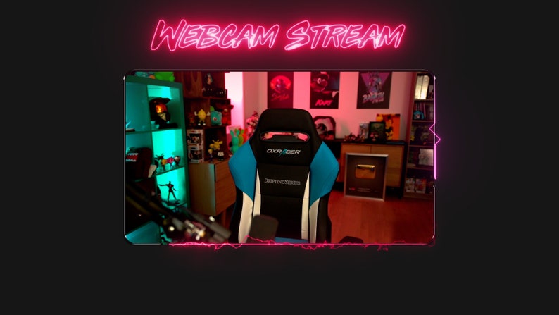 Pack Overlay Stream Animated Neon Pink WEBM format compatible with OBS STUDIO, Streamlabs, Streamelements image 4