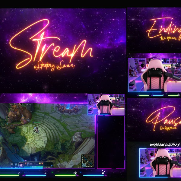 Animated Galaxy Stream Pack - Stream overlays for Twitch and Kick