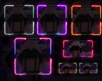 Transmisión de superposición de cámara web - Paquete de 7 estilos animados - Formato WEBM - Calidad HD