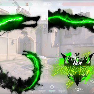 Pacote de alertas de fluxo - Black Dragon Green Ash - Design animado