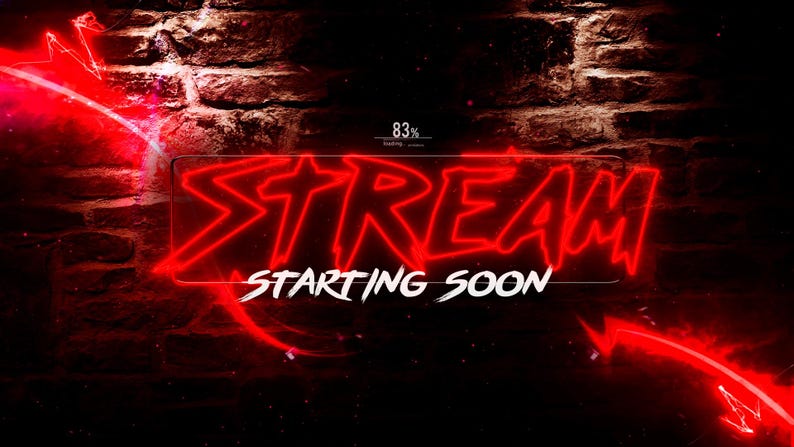Overlays Stream Animierte Red Neon twitch, Kick und Youtube Bild 2