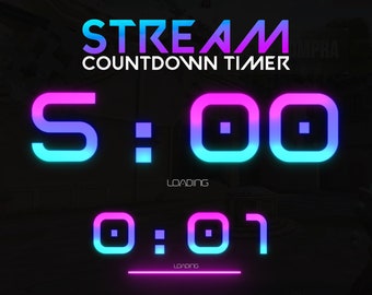STREAM Countdown Timer for Twitch and Kick - Overlay Webm Format Animated
