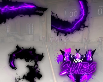 Stream Alerts Package - Ash Black Dragon - Twitch, Kick and Youtube - Animated Design