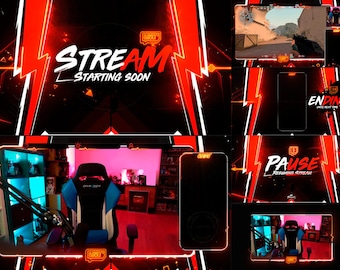 Animated Overlay stream pack - Futuristic Neon Project - Format WEBM ( HD )