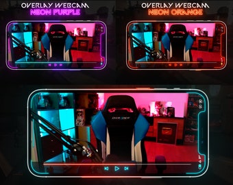 Webcam  Overlay  Phone neon - Pack of 6 Animated Styles - WEBM Format - HD Quality