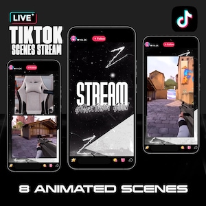 TIKTOK Black and White Neon Graffiti Animated Stream Package - Tiktok Live Animated Design