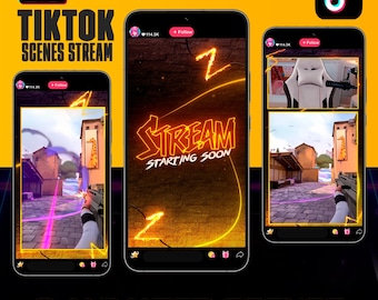 Neon Yellow TIKTOK Streaming Overlay Pack - Tiktok Live Animated Design