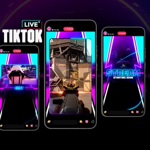 ARCADE Neon TIKTOK Streaming Overlay Pack - Tiktok Live Animated Design