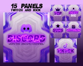Purple Portal Stream Profile Panels / Twitch and Kick