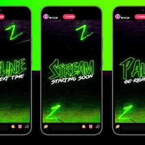 Neon Green TIKTOK Streaming Overlay Pack - Tiktok Live Animated Design image 5