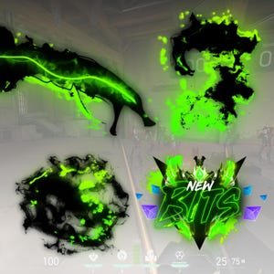 ストリームアラートパッケージ - ブラックドラゴングリーンアッシュ - アニメーションデザイン - Twitch、Kick、Youtube